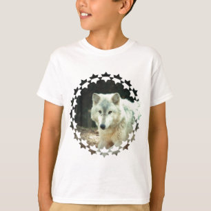 Camiseta O t-shirt do miúdo do lobo cinzento