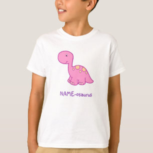 Camiseta O t-shirt do miúdo do Nome-osaurus do dinossauro -