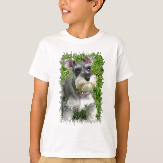 Camiseta O t-shirt do miúdo do Schnauzer diminuto (Frente)