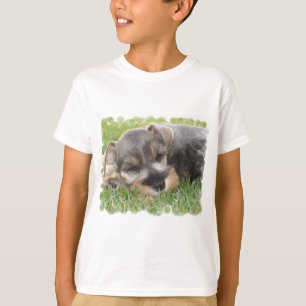 Camiseta O t-shirt do miúdo Snoozing do Schnauzer