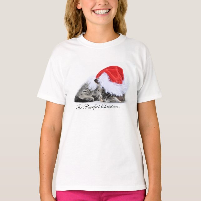 Camiseta O t-shirt do Natal de Purrfect (Frente)