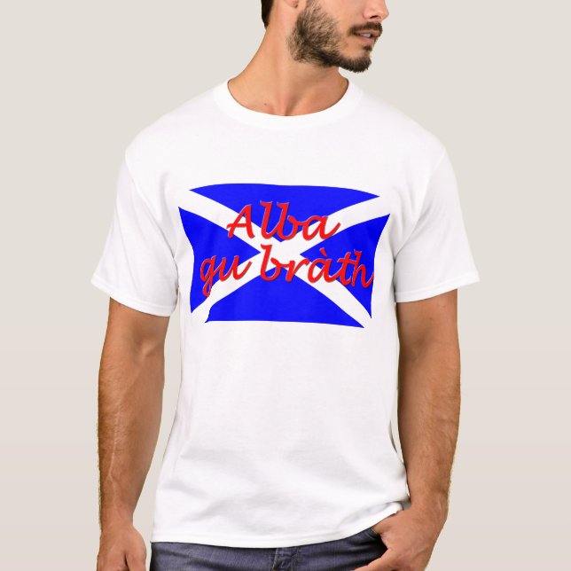 Camiseta "O t-shirt dos homens básicos do brath alba de gu" (Frente)