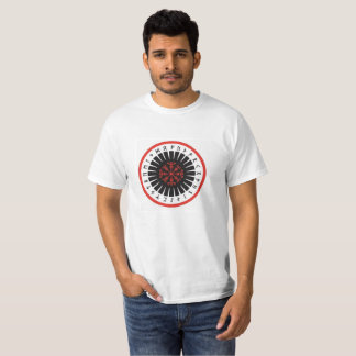 Camiseta o t-shirt dos homens, branco com emblema center