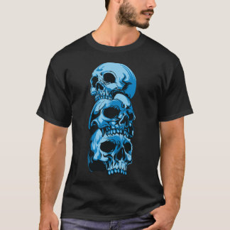 Camiseta O t-shirt dos homens com crânios azuis