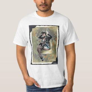 Camiseta O t-shirt dos homens com uma menina bonita do