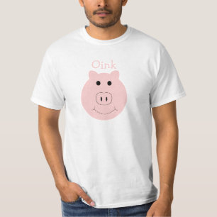 Camiseta O t-shirt dos homens cor-de-rosa parvos do porco