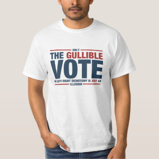 Camiseta O t-shirt dos homens crédulos do voto