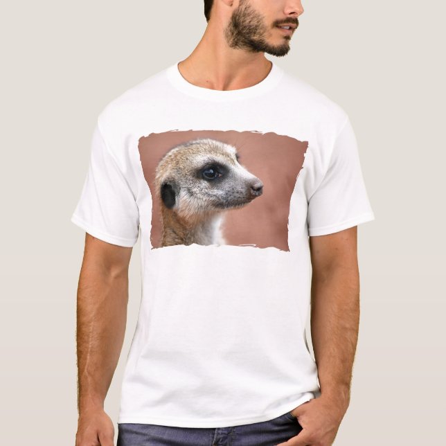 Camiseta O t-shirt dos homens curiosos de Meerkat (Frente)