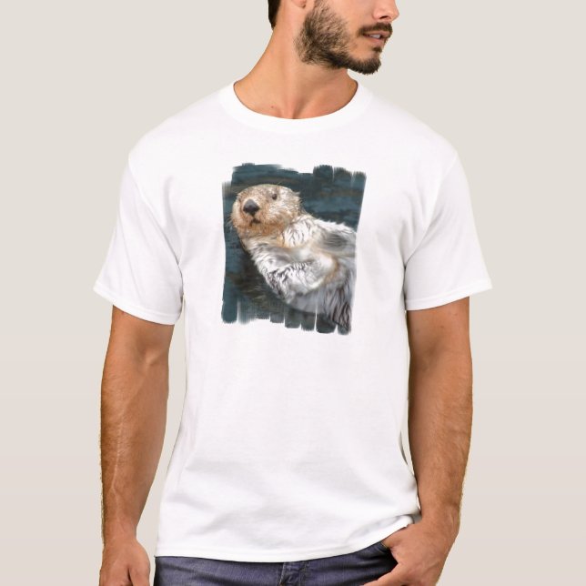 Camiseta O t-shirt dos homens da lontra de mar (Frente)
