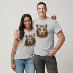 Camiseta O t-shirt dos homens da luz do impressão do tigre