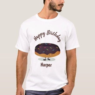 Camiseta O t-shirt dos homens da rosquinha   do aniversári