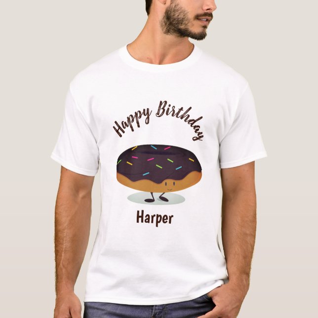 Camiseta O t-shirt dos homens da rosquinha | do aniversário (Frente)