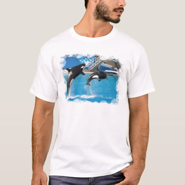 Camiseta O t-shirt dos homens das baleias da orca (Frente)