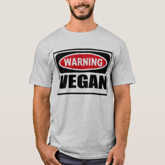 Camiseta O t-shirt dos homens de advertência do VEGAN