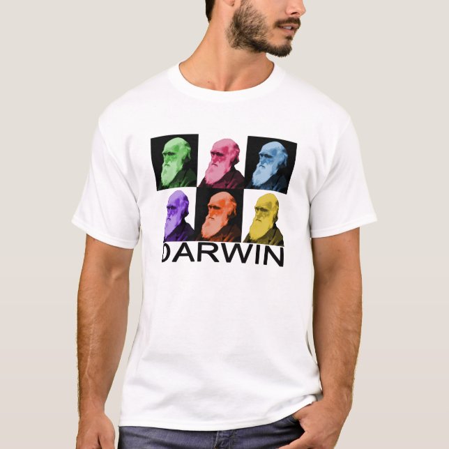 Camiseta O t-shirt dos homens de Darwin do arco-íris (Frente)
