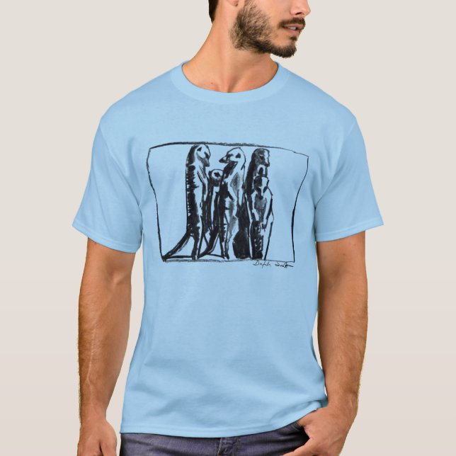Camiseta O t-shirt dos homens de Meerkat - carvão vegetal (Frente)