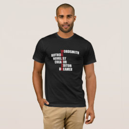 Camiseta O t-shirt dos homens do Acrostic do escritor