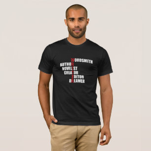 Camiseta O t-shirt dos homens do Acrostic do escritor