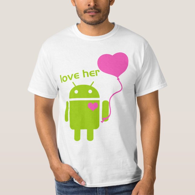 Camiseta O t-shirt dos homens do Android (Frente)