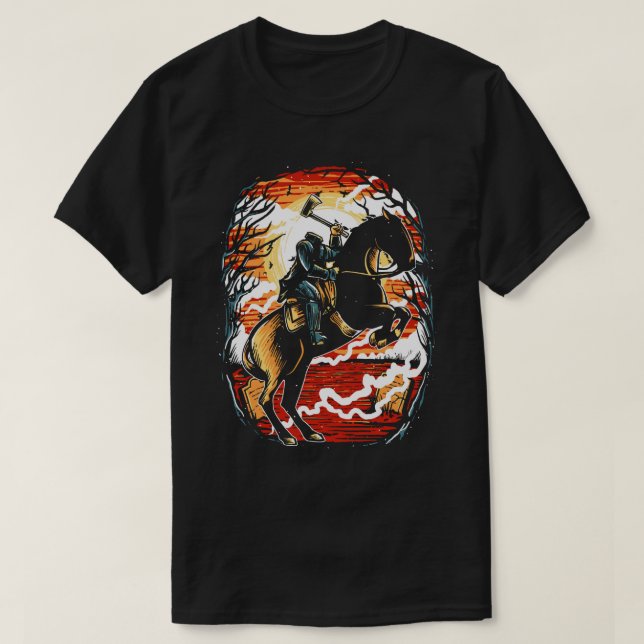 Camiseta O t-shirt dos homens do cavaleiro decapitado (Frente do Design)