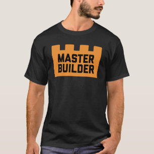 Camiseta O t-shirt dos homens do construtor mestre do bloco