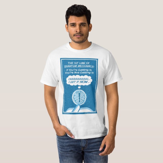 Camiseta O t-shirt dos homens do dilema do quantum (Frente Completa)