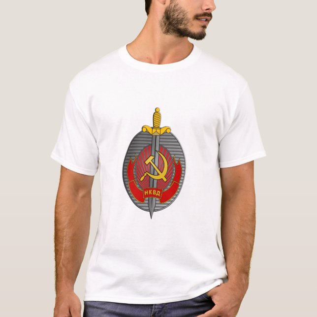 Camiseta O t-shirt dos homens do emblema de NKVD (Frente)