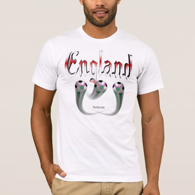 Camiseta O t-shirt dos homens do futebol de Inglaterra (Frente)
