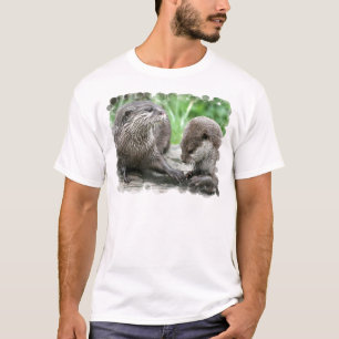 Camiseta O t-shirt dos homens do habitat da lontra