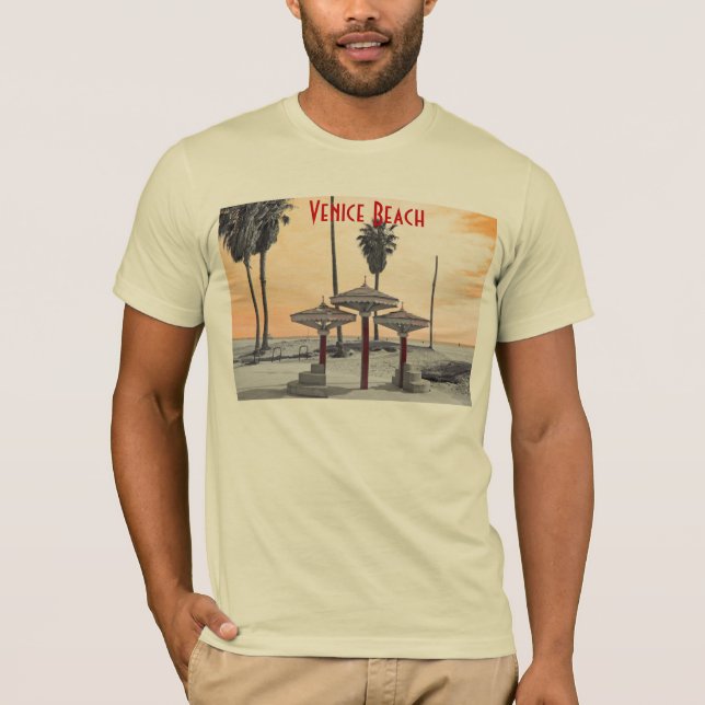 Camiseta O t-shirt dos homens do ll da praia de Veneza (Frente)