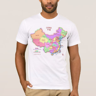 Camiseta O t-shirt dos homens do mapa de China
