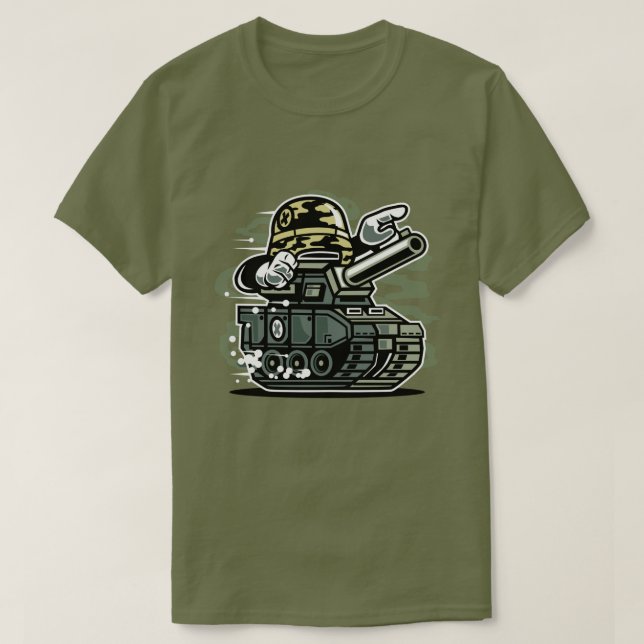 Camiseta O t-shirt dos homens do tanque da guerra (Frente do Design)