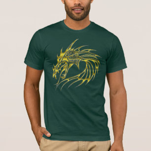 Camiseta O t-shirt dos homens dourados do dragão