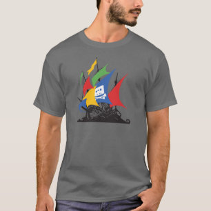Camiseta O t-shirt dos homens escuros do roupa de Google do