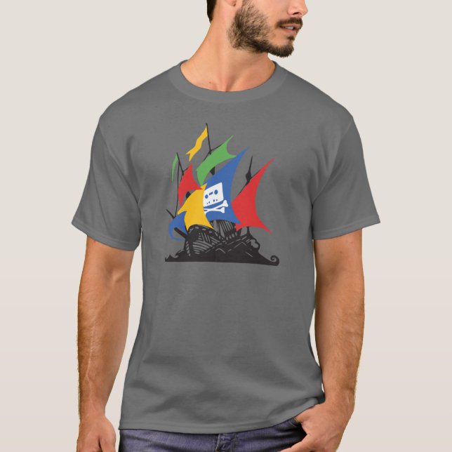 Camiseta O t-shirt dos homens escuros do roupa de Google do (Frente)