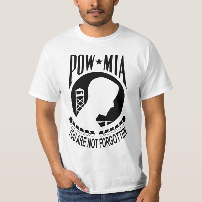 Camiseta O t-shirt dos homens invertidos MIA do PRISIONEIRO (Frente)