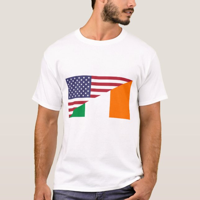Camiseta O t-shirt dos homens irlandeses da bandeira (Frente)