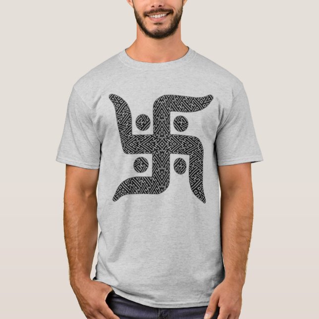 Camiseta O t-shirt dos homens Jain da suástica (Frente)