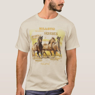 Camiseta O t-shirt dos homens majestosos dos cavalos