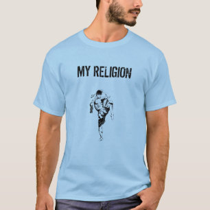 Camiseta O t-shirt   dos homens minha religião