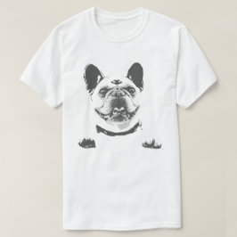 Camiseta O t-shirt dos homens preto e branco do buldogue