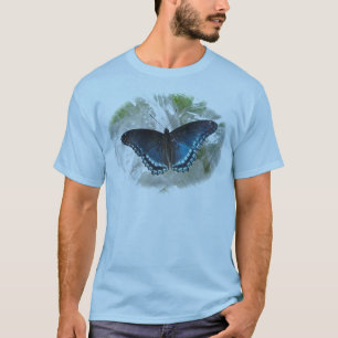 Camiseta O t-shirt dos homens roxos manchados vermelho da