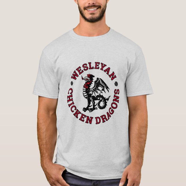Camiseta O t-shirt dos homens Wesleyan dos dragões da (Frente)