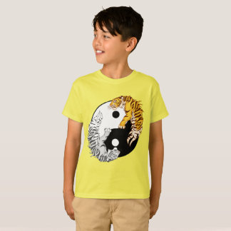 Camiseta O t-shirt dos miúdos dos tigres de Yin & de Yang