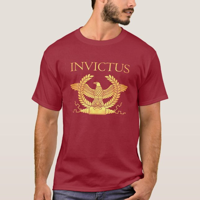 Camiseta O t-shirt Dourado dos homens antigos de Invictus (Frente)