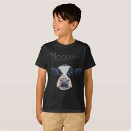 Camiseta O t-shirt escuro básico do miúdo animal da cara da