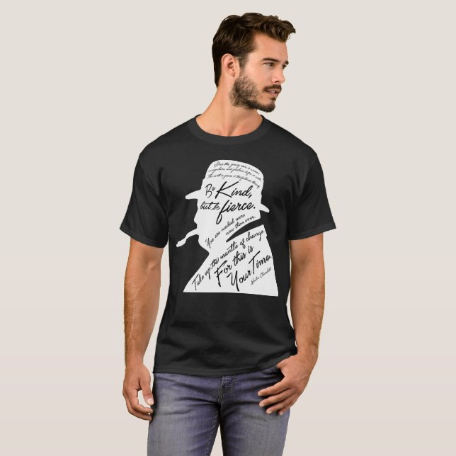 Camiseta O t-shirt escuro básico dos homens de Churchill (Frente Completa)