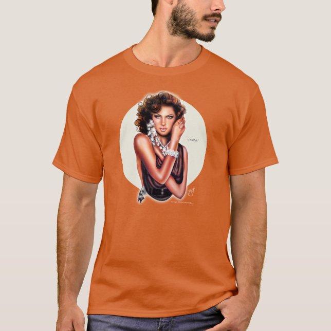 Camiseta O t-shirt escuro básico dos homens de Delilah (Frente)