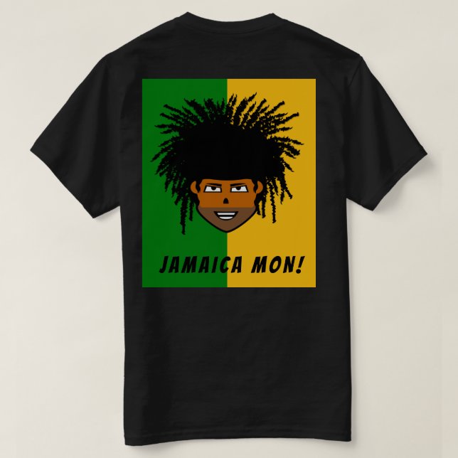 Camiseta O t-shirt escuro básico dos homens de Jamaica (Verso do Design)