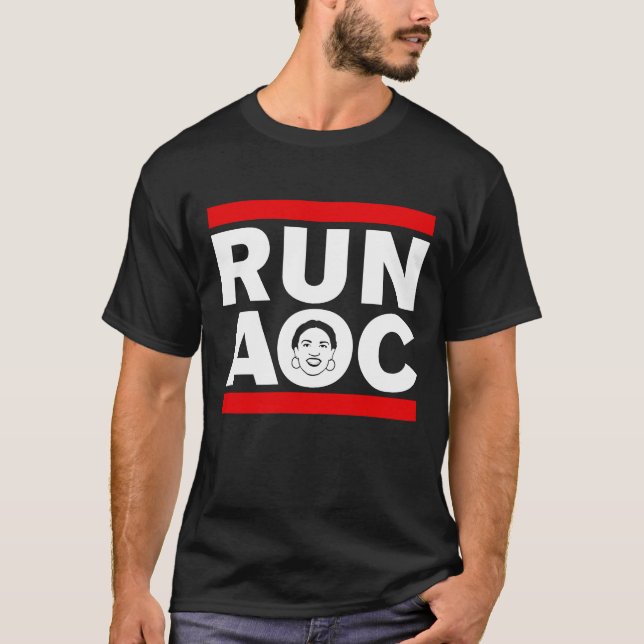 Camiseta O t-shirt escuro dos homens de Alexandria Ocasio (Frente)